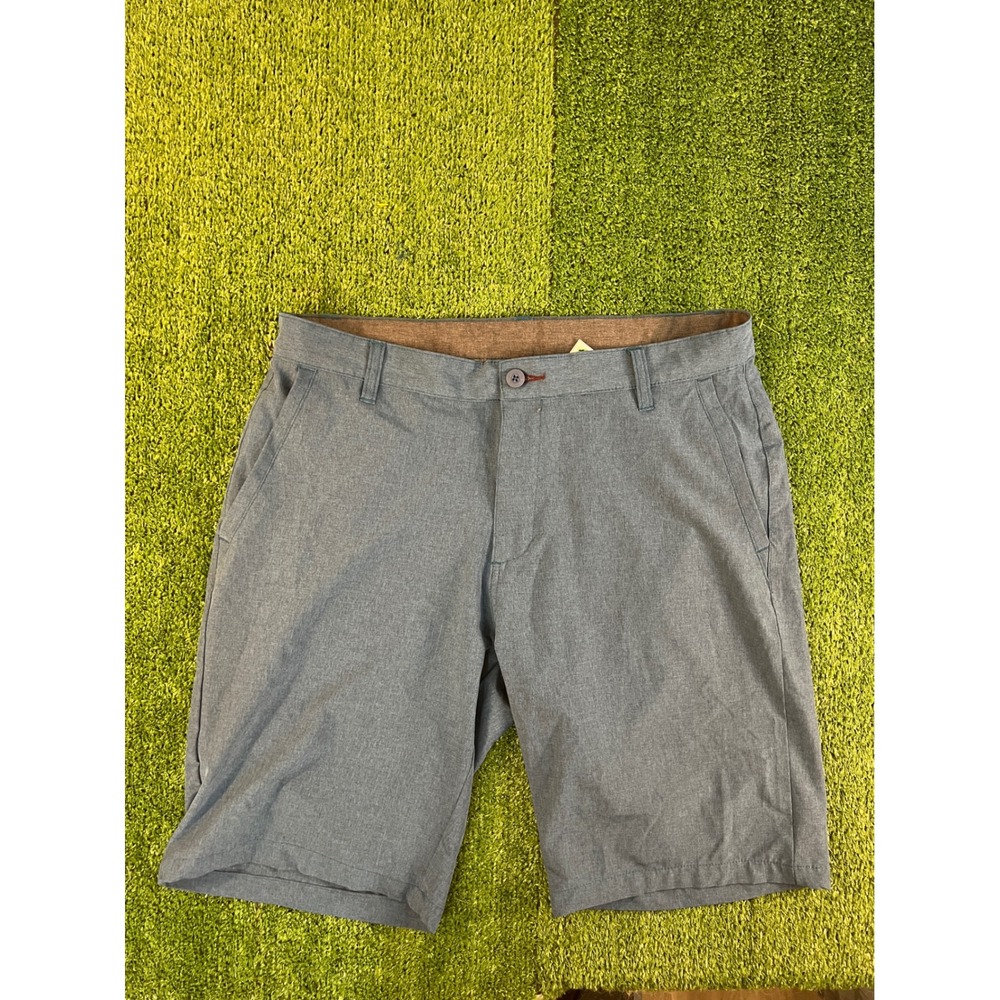 Burnside Mens Hybrid Walk Shorts Size 33 Heather Blue Quick Dry Board Shorts
